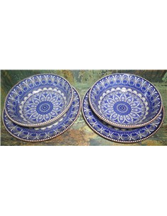 VAJILLA 4 PIEZAS DISEÑO AZUL