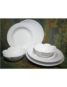 VAJILLA 6 PIEZAS DISEÑO BLANCO