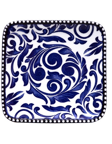 BANDEJITA CUADRADA CENEFAS AZUL 10,5 X 10,5 CM 5