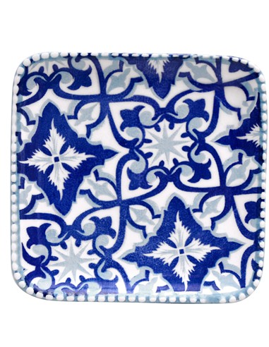 BANDEJITA CUADRADA CENEFAS AZUL 10,5 X 10,5 CM 5
