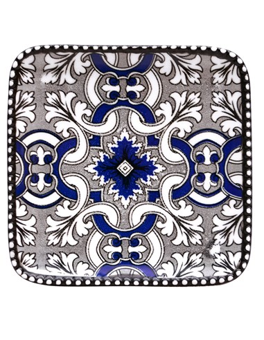 BANDEJITA CUADRADA CENEFAS AZUL 10,5 X 10,5 CM 5