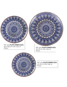 PLATOS CENEFAS AZUL 20 CM
