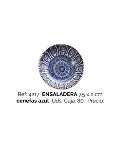 ENSALADERA 7,5 X 2 CM CENEFAS AZUL