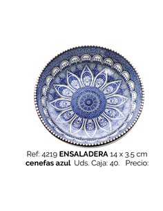 ENSALADERA 14 X 3.5 CM CENEFAS AZUL