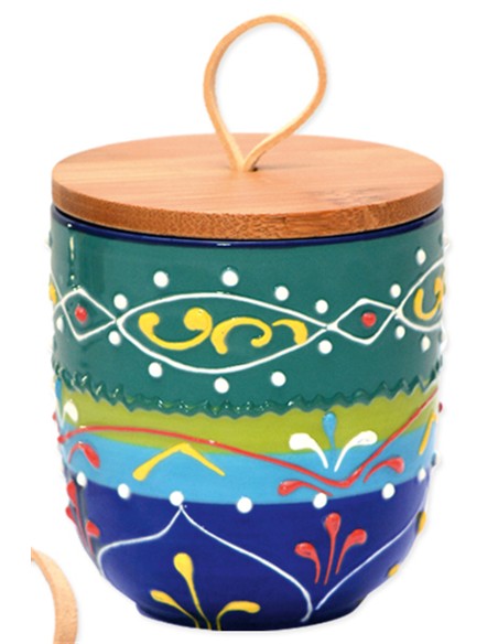 TARRO TAPA MADERA DE 8 X 8 CM