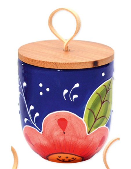 TARRO TAPA MADERA DE 8 X 8 CM