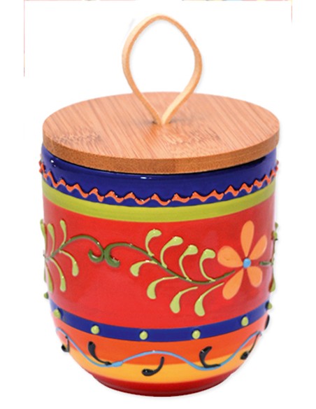 TARRO TAPA MADERA DE 8 X 8 CM