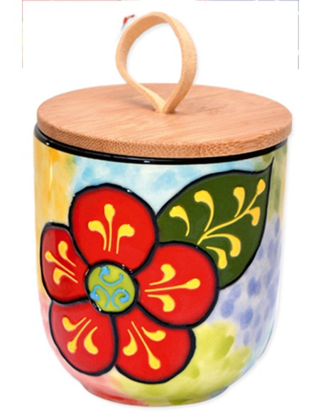 TARRO TAPA MADERA DE 8 X 8 CM