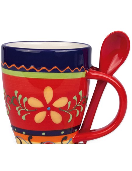 VASO MUG CON CUCHARITA 10.5 X 8.5 CM
