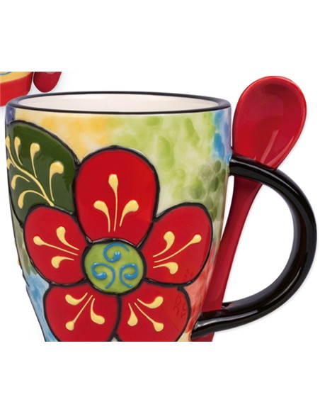 VASO MUG CON CUCHARITA 10.5 X 8.5 CM