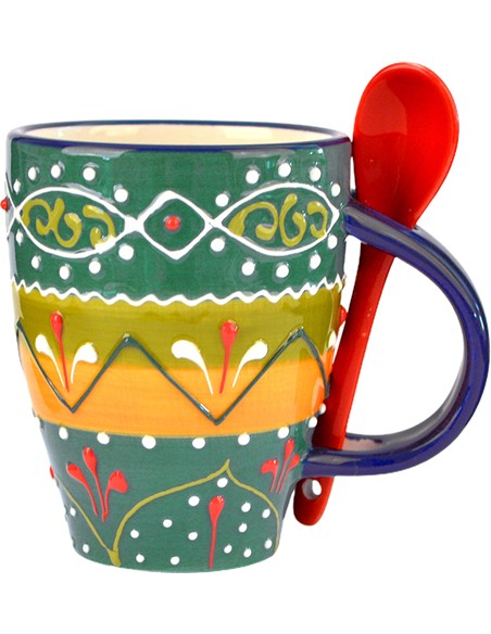 VASO CON CUCHARITA MINI  8.5 X 6 CM