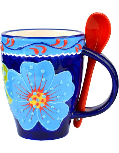 VASO CON CUCHARITA MINI  8.5 X 6 CM