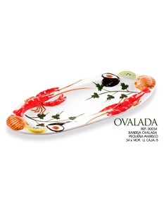 BANDEJA OVALADA DECORATIVA PEQ 34 X 14 CM MARISCO 2