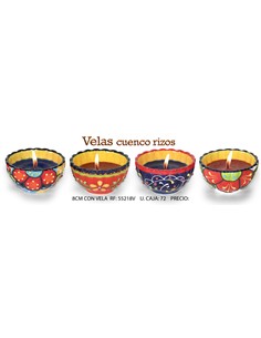 CUENCO RIZOS 8CM  CON VELA