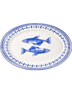 BANDEJA OVALADA DECORATIVA 39 CM PECES CON AGUJEROS