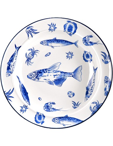 PLATO GRANDE DECORATIVA  36 CM PECES CON AGUJERO