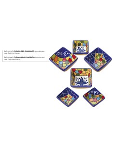 CUENCO PEQ. CUADRADO 9 CM TRICOLOR