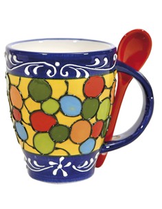 VASO MUG CON CUCHARITA 10.5 X 8.5 CM TRICOLOR 2