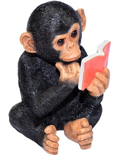 CHIMPANZEE CON LIBRO RESINA 15,5 X 17,2 X 20,7 CM