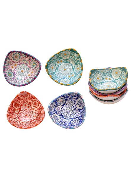 CUENCO TRES PICOS 9 CM FLOWERS PASTEL