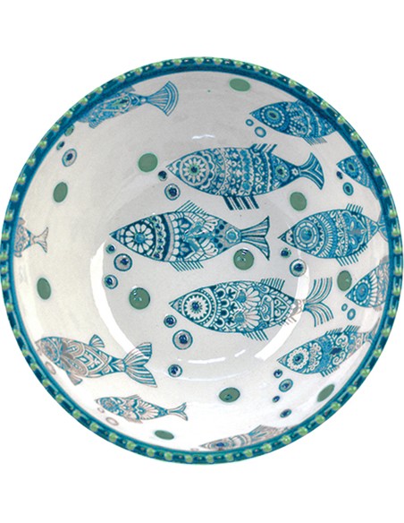  BOWL ENSALADERA 15.5 X 5.5 CM PECES SURTIDOS